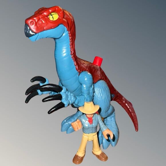 FP Imaginext Jurassic World Therizinosaurus & Owen Stegosaurus & Dr. Grant - Picture 7 of 10